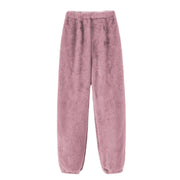 Women Comfortable Plush Sleep Bottoms Trendy Casual Solid Color Pajama Pants Female Leisure Family Daily Soft Cozy Trousers