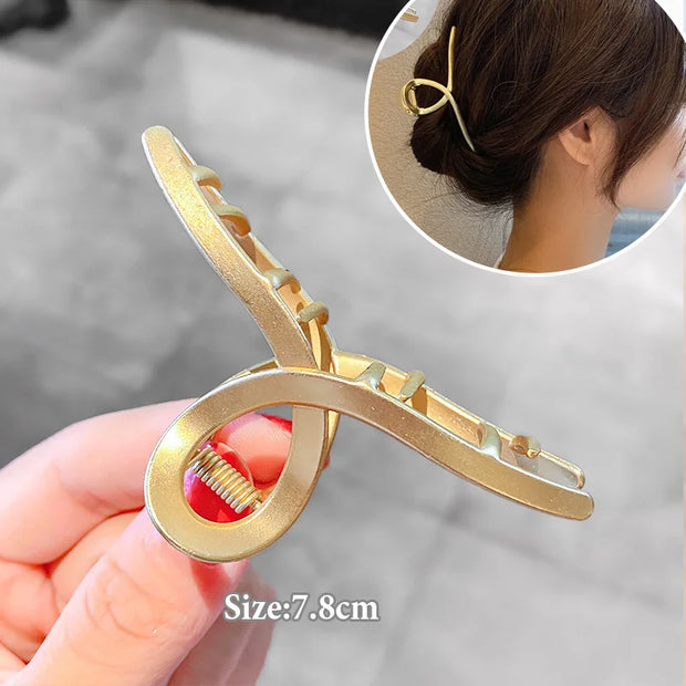 Fashion Elegant Gold Color S-shaped Metal Hairpins Hair Claw For Women Girls Korean Hair Clips Ponytail Clip Hair Accessories