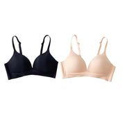 2Pcs/Set Seamless Bras For Women Glossy Underwear 3/4 Cup Push Up Bra Non-wire Bralette Japanese Female Sexy Lingerie S-XXL