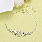 925 Sterling Silver Shiny Zircon Flower Bracelets For Women Charm Temperament Chain Bracelet Party Wedding Jewelry Holiday Gifts