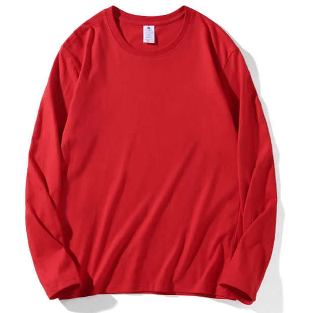 2024 Autumn Women Leisure Cotton Daily Long Sleeve Tops Lady Versatile Round Neck Baggy Clothes Female Concise Solid T-shirts