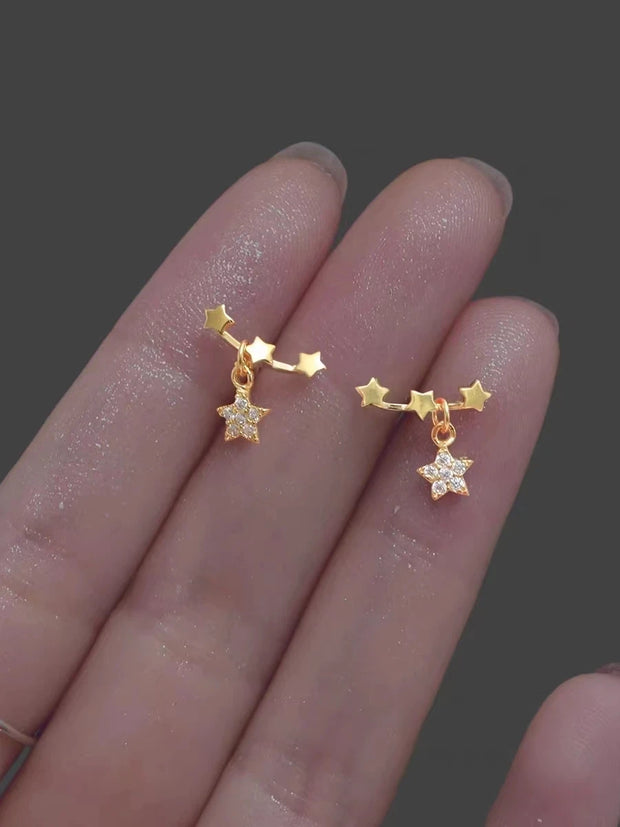 Fashion Romantic Crystal Butterfly Heart Stud Earring for Women Sweet Hypoallergenic Wedding Party  Jewelry Gifts