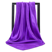 Luxury Brand Silk Scarf Women Satin Solid color Hijab Scarves Muslim Pareo Bandana Female Shawl Wrap Headband Foulard 90*90cm