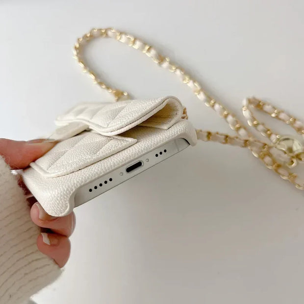 Crossbody Phone Case for IPhone 16 Pro Max 15 14 Plus 13 12 11 Card Holder Wallet Adjust Lanyard Shoulder Strap Leather Cover