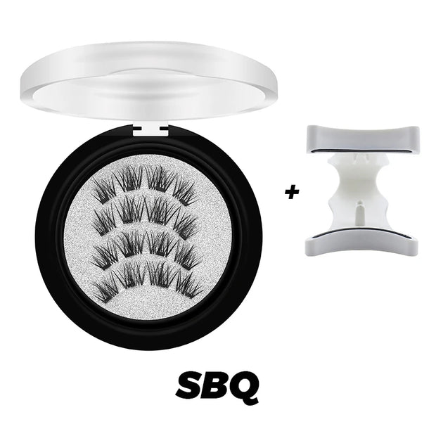 DINGSEN Magnetic Eyelashes 3D Natural False Eyelashes Reusable 4pcs Magnet Clip Set Lashes Extension makeup Tweezers Lash Set