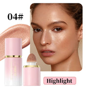 QIBEST Matte Face Liquid Blusher Smooth Cheek Eye Blush Highlighter Multi-Use Stick Rouge Lasting Liquid Contour Bronzer Makeup