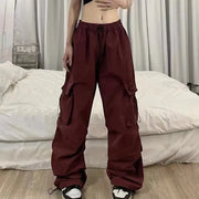 Retro Cargo Pants Women Fashion Streetwear High Waist Thin Casual Sweatpants Harajuku Sports Pants Woman Clothes Trousers Mujer
