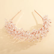 Luxury Pearl Crystal Bridal Crown Headpieces Handmade Party Wedding Hair Accessories Vintage Rhinestone Women Headband Tiaras