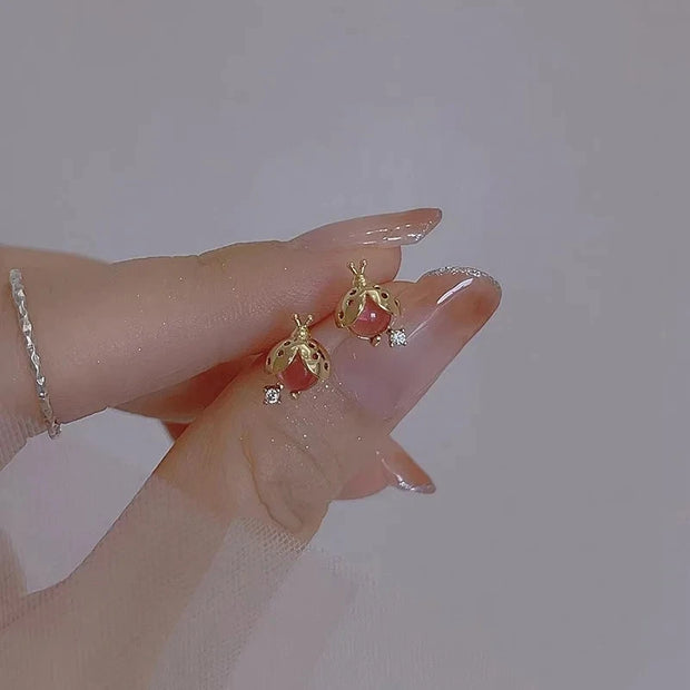 Fashion Romantic Crystal Butterfly Heart Stud Earring for Women Sweet Hypoallergenic Wedding Party  Jewelry Gifts