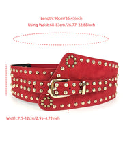 New 2023 European and American style women's wide waistband fashionable retro elastic elastic waistband dress with waistband dec