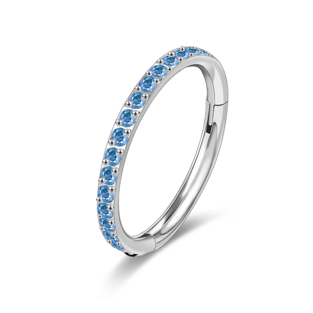 1PC G23 F136 Titanium Women's Round Earrings Nose Ring Hinge Clicker Open Diaphragm Nose Ring Fashion Lady Piercing Jewelry 16G