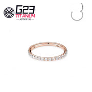 1PC G23 F136 Titanium Women's Round Earrings Nose Ring Hinge Clicker Open Diaphragm Nose Ring Fashion Lady Piercing Jewelry 16G