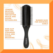Detangle Hair Brush Thick Curly Hair Non Slip Grip Long Silicone Bristles Rubber Base Knot Removal and Curl Definition