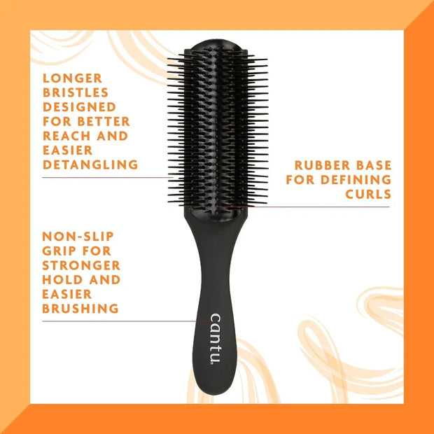 Detangle Hair Brush Thick Curly Hair Non Slip Grip Long Silicone Bristles Rubber Base Knot Removal and Curl Definition