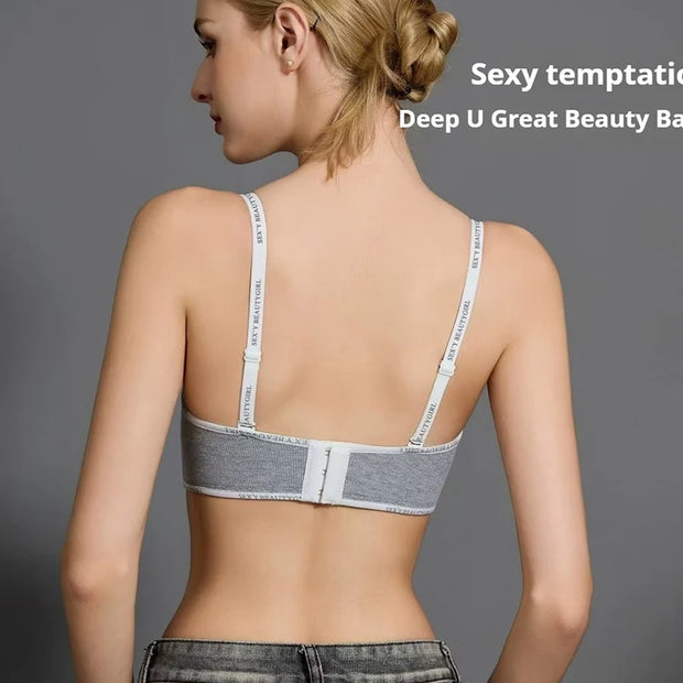 FINETOO Women Underwear Small Chest Sexy Push Up Lingerie Seamless Bra for Women Comfortable Everyday Bra Thick Bralette 32-38AB