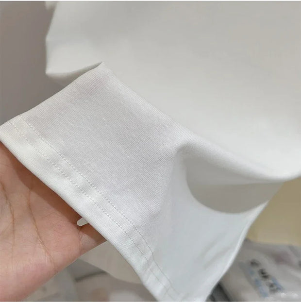 Zjaiss 2025 O-Neck Fashion T-Shirt Summer Sexy Basic Top Solid Short Sleeve Womens Tshirt Casual Korean Tee Streetwear