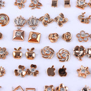 36Pairs/Lot Fashion Colorful Rhinestone Stud Earring Women Girls Animal Fruit Piercing Jewelry Wedding Party Gifts Mixed Style