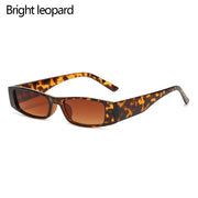 Small Rectangle Sunglasses Women Men Retro Narrow Frame Leopard Vintage Square Sun Glasses Female Punk Cat Eye Eyewear Oculos
