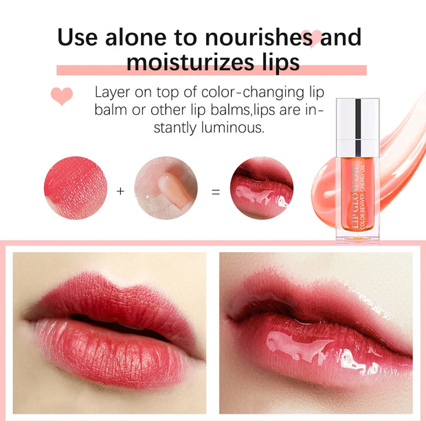 Crystal Jelly Lip Glow Oil 6ml Moisturizing Plumping Lip Gloss Makeup Sexy Plump Lip Glow Oil Tinted Lips Plumper Care Cosmetics