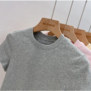 Zjaiss 2025 O-Neck Fashion T-Shirt Summer Sexy Basic Top Solid Short Sleeve Womens Tshirt Casual Korean Tee Streetwear