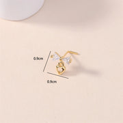 1Pcs Nose Rings Studs L Shaped Nose Rings for Women Heart Nose Nostrial Piercing Jewelry Valentine's Day Gifts