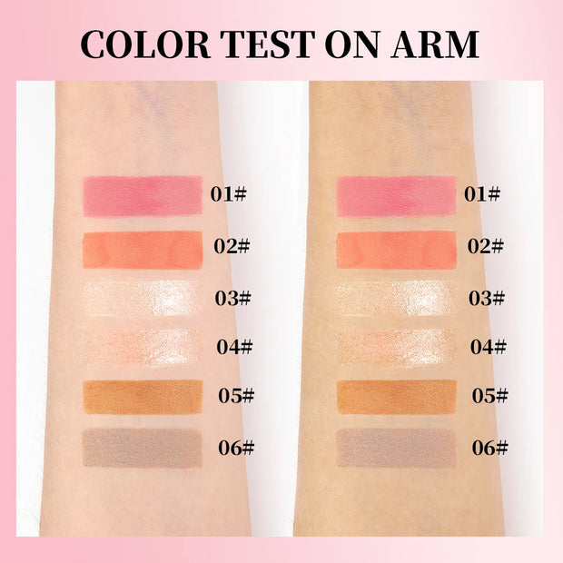 QIBEST Matte Face Liquid Blusher Smooth Cheek Eye Blush Highlighter Multi-Use Stick Rouge Lasting Liquid Contour Bronzer Makeup