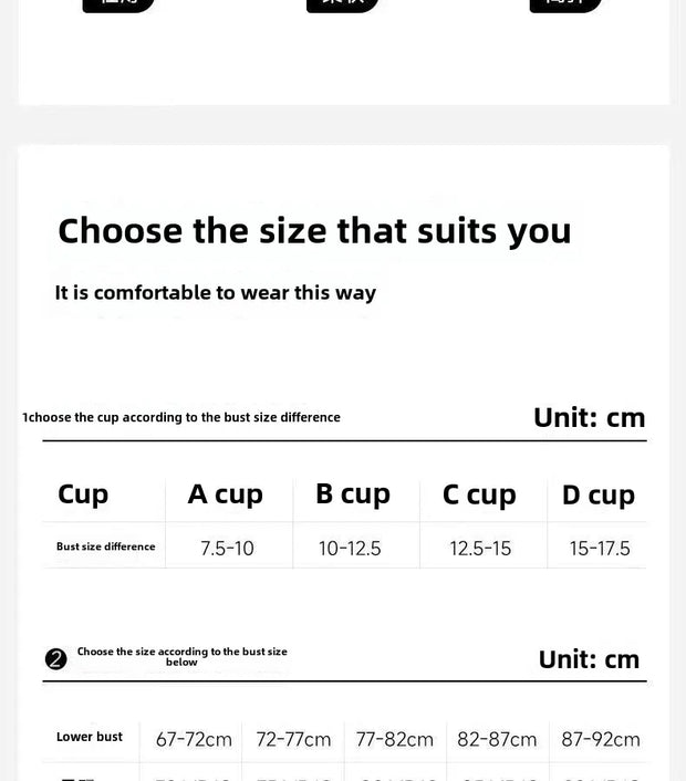 6cm Thickened Push-Up Bra for Small Chest Wireless No Steel Ring Anti-Slip Pads Seamless Invisible Adjustable Straps