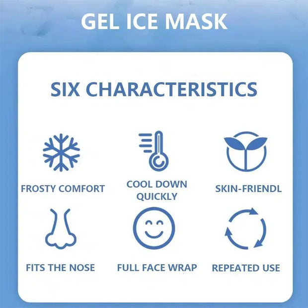 Face Cooling Mask Gel Eye Mask Ice Pack Cooling PVC Hot Cold Therapy Skin Care Tool Gel Face Mask Skin Firming Spa Sleep Mask