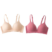 2Pcs/Set Seamless Bras For Women Glossy Underwear 3/4 Cup Push Up Bra Non-wire Bralette Japanese Female Sexy Lingerie S-XXL
