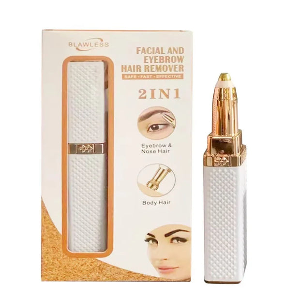 2 in 1 Multifunctional Lipstick Shaver with LED Light Armpit Hair Leg Hair Shaver Electric Eyebrow Shaver Women's Hair Remover