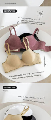 FINETOO Women Underwear Small Chest Sexy Push Up Lingerie Seamless Bra for Women Comfortable Everyday Bra Thick Bralette 32-38AB