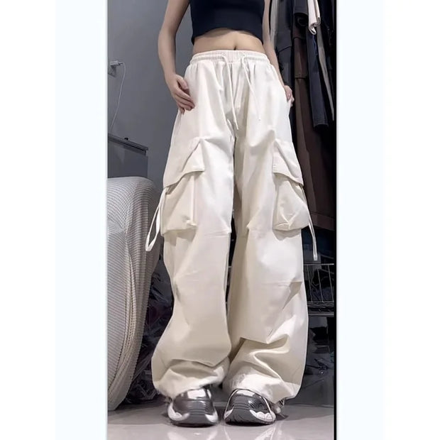 Retro Cargo Pants Women Fashion Streetwear High Waist Thin Casual Sweatpants Harajuku Sports Pants Woman Clothes Trousers Mujer