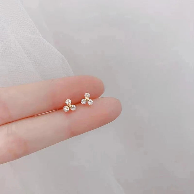 Fashion Romantic Crystal Butterfly Heart Stud Earring for Women Sweet Hypoallergenic Wedding Party  Jewelry Gifts