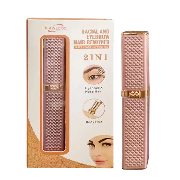 2 in 1 Multifunctional Lipstick Shaver with LED Light Armpit Hair Leg Hair Shaver Electric Eyebrow Shaver Women's Hair Remover