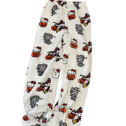 Y2K Christmas Hello Kitty Pajama Pants Anime Flannel Fashion Pants Cute Cartoon Couple Casual Loungewear Women Leisure Trousers
