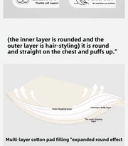 6cm Thickened Push-Up Bra for Small Chest Wireless No Steel Ring Anti-Slip Pads Seamless Invisible Adjustable Straps