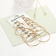 12Pairs/6Pairs Simple Punk Hoop Earrings Set Big Circle Earrings Jewelry for Women Girls Ear Hoops Earring Round Oversized