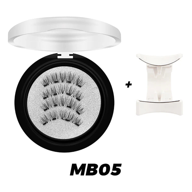 DINGSEN Magnetic Eyelashes 3D Natural False Eyelashes Reusable 4pcs Magnet Clip Set Lashes Extension makeup Tweezers Lash Set