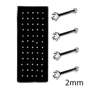 60Pcs Fashion L Shape Rhinestone Crystal Stainless Steel Nose Piercing Ear Bone Women Hypoallergenic Body Jewelry Piercing