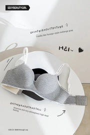 Trendy 2Pcs/Set Women's Seamless Solid Color Bras Sexy Letter Straps Wireless Push Up Underwear New Ladies Deep V Neck Brassiere