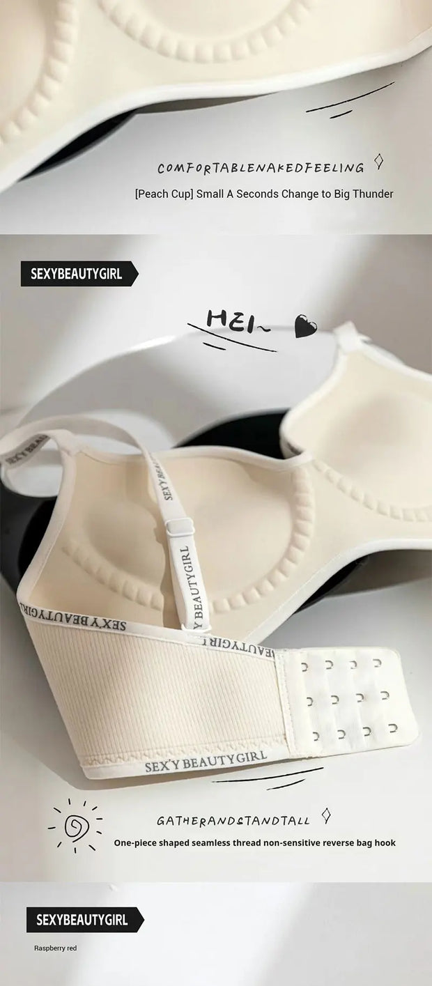 FINETOO Women Underwear Small Chest Sexy Push Up Lingerie Seamless Bra for Women Comfortable Everyday Bra Thick Bralette 32-38AB