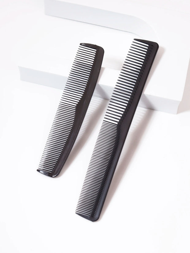 2pcs comb set, anti-static and heat-resistant comb, fine plastic comb for women and men's pockets,Special for real hair wigs