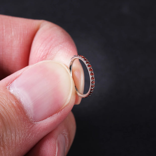 1PC G23 F136 Titanium Women's Round Earrings Nose Ring Hinge Clicker Open Diaphragm Nose Ring Fashion Lady Piercing Jewelry 16G