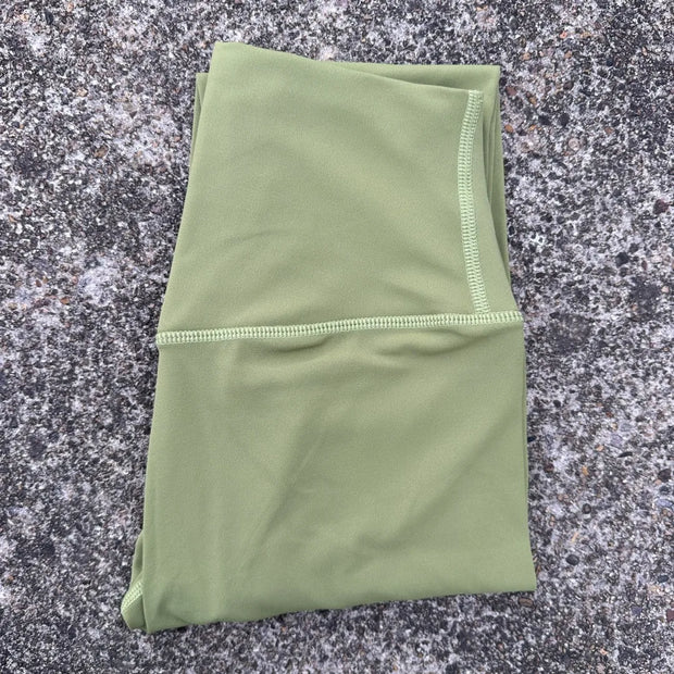 Solid Color High Waist Yoga Legging soft Women Sport Pant Tight Butter Athletic Gym Comprehensive Training Jog Back Waist Pocket