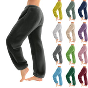 Women Comfortable Plush Sleep Bottoms Trendy Casual Solid Color Pajama Pants Female Leisure Family Daily Soft Cozy Trousers