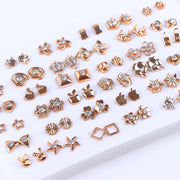 36Pairs/Lot Fashion Colorful Rhinestone Stud Earring Women Girls Animal Fruit Piercing Jewelry Wedding Party Gifts Mixed Style