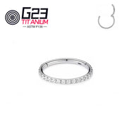 1PC G23 F136 Titanium Women's Round Earrings Nose Ring Hinge Clicker Open Diaphragm Nose Ring Fashion Lady Piercing Jewelry 16G
