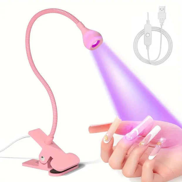 Portable LED UV Curing Light for Drying Nail Polish Gel Clip-On Flexible Desk Mini USB Nail Lamp Dryer Home User Salon Tools