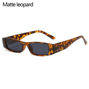 Small Rectangle Sunglasses Women Men Retro Narrow Frame Leopard Vintage Square Sun Glasses Female Punk Cat Eye Eyewear Oculos