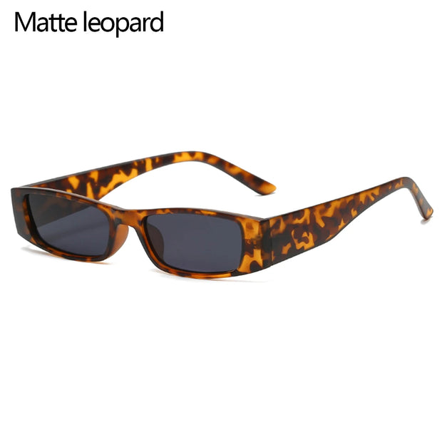 Small Rectangle Sunglasses Women Men Retro Narrow Frame Leopard Vintage Square Sun Glasses Female Punk Cat Eye Eyewear Oculos